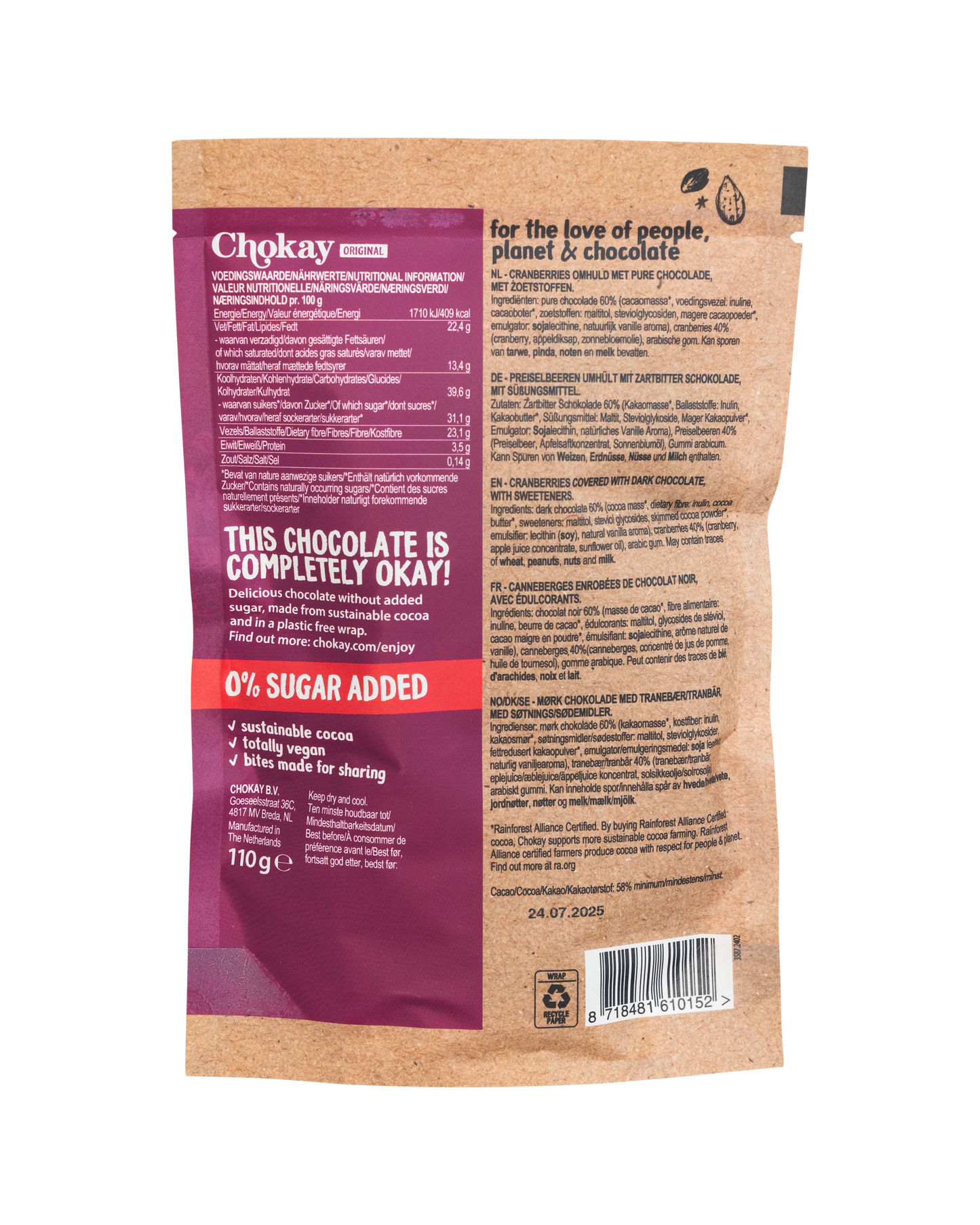 Chokay Tranebær med Mørk Sjokolade