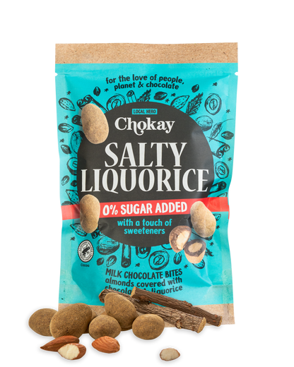 Chokay Premium Lakris med Knasende Mandler og Melkesjokolade