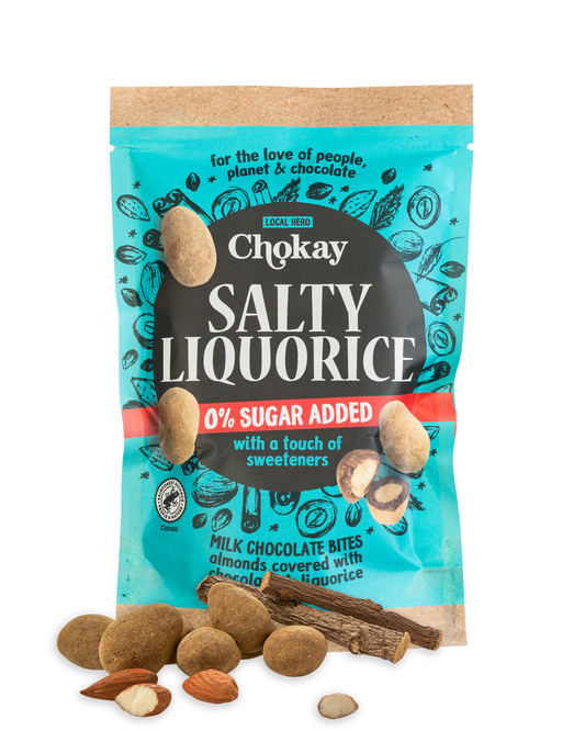 Chokay Premium Lakris med Knasende Mandler og Melkesjokolade