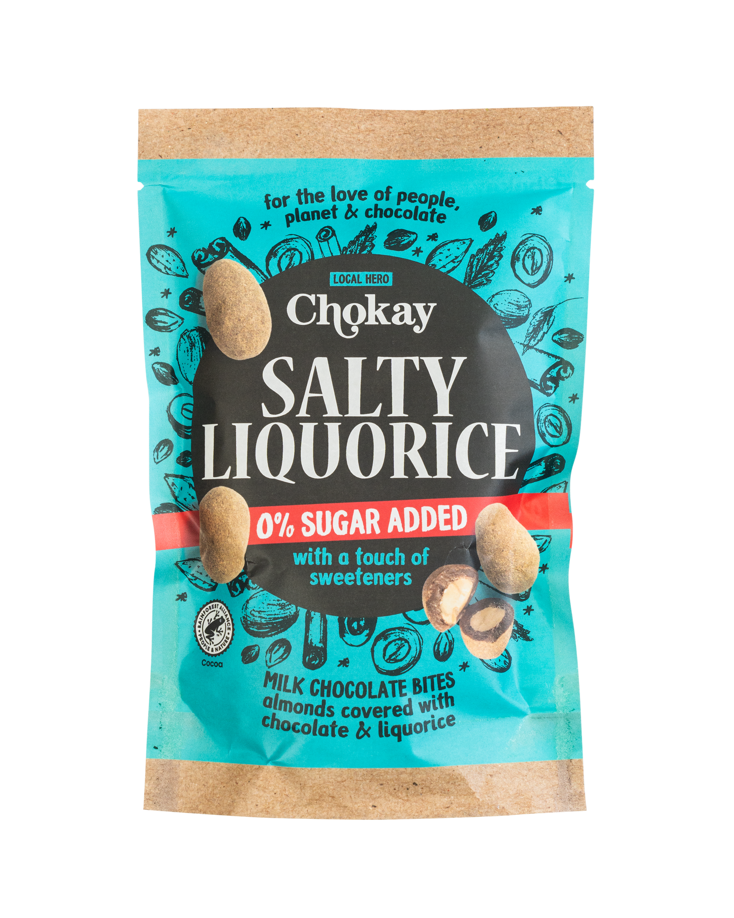 Chokay Premium Lakris med Knasende Mandler og Melkesjokolade