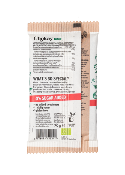 Chokay Økologisk Mørk Sjokolade med Hasselnøtter