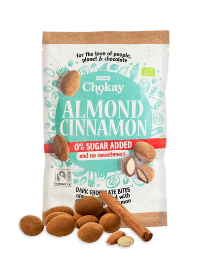 Chokay Økologisk Mørk Sjokolade med Mandel og Kanel