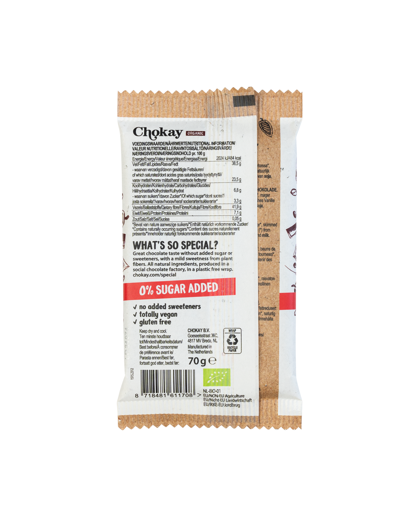 Chokay Økologisk Ekstra Mørk Sjokolade med Vanilje