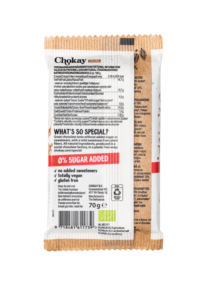 Chokay Økologisk Mørk Sjokolade med Karamel og Pekannøtter
