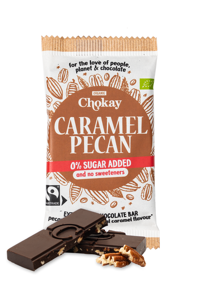 Chokay Økologisk Mørk Sjokolade med Karamel og Pekannøtter