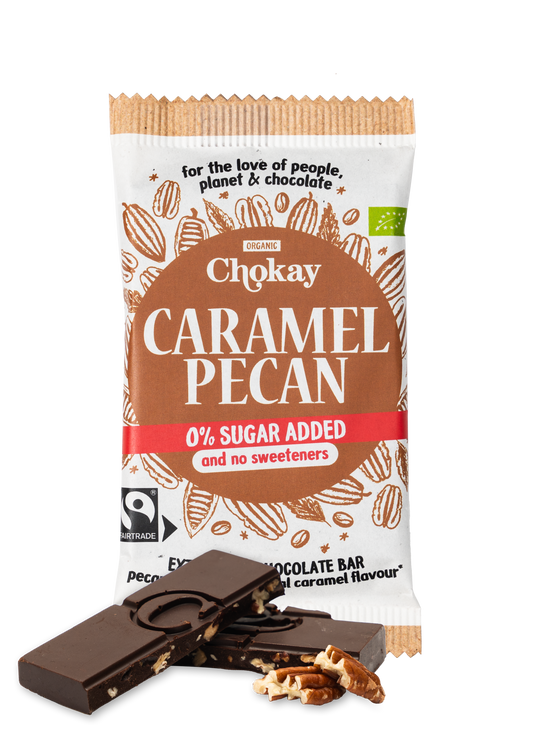 Chokay Økologisk Mørk Sjokolade med Karamel og Pekannøtter