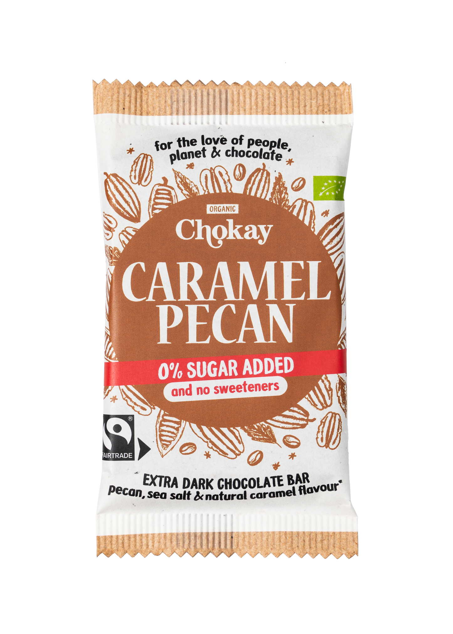 Chokay Økologisk Mørk Sjokolade med Karamel og Pekannøtter