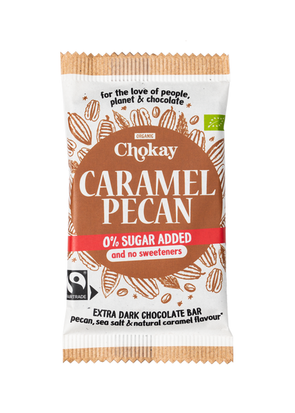 Chokay Økologisk Mørk Sjokolade med Karamel og Pekannøtter
