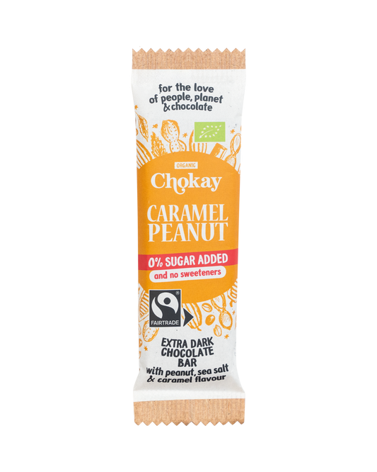 Chokay Økologisk Snack: Extra Mørk Sjokolade, Peanøtter og Karamel