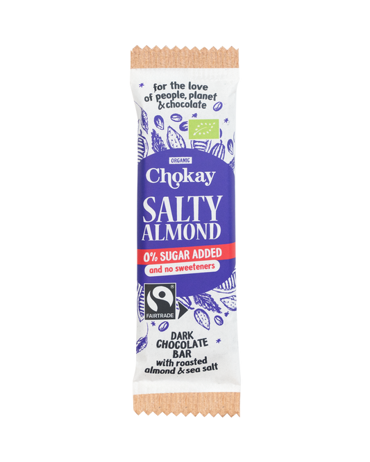 Chokay Økologisk Snack: Mørk Sjokolade med Mandler og Sjøsalt